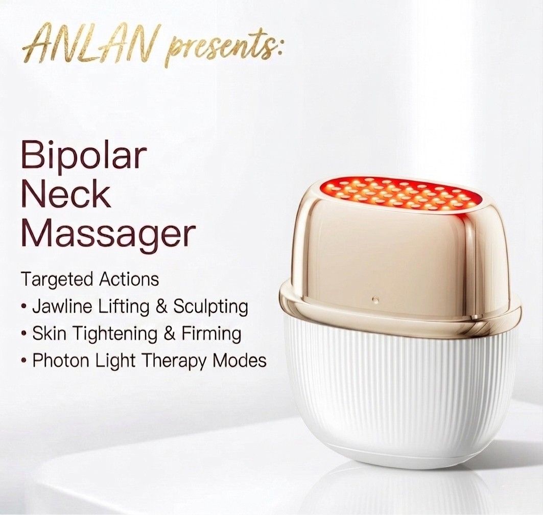 ANLAN Multi-Polar RF Beauty Device EMS Facial Lifting Skin Tightening Anti-Aging Wrinkle 3 Color Light Skincare Massage 24K Gold