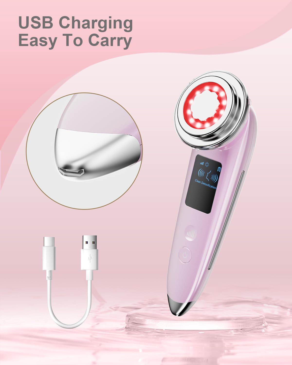 EMS Facial Massager LED Light therapy Sonic Ion Vibration Skin Tightening Face Lifting Anti Wrinkle Beauty Device Skin Care Tool