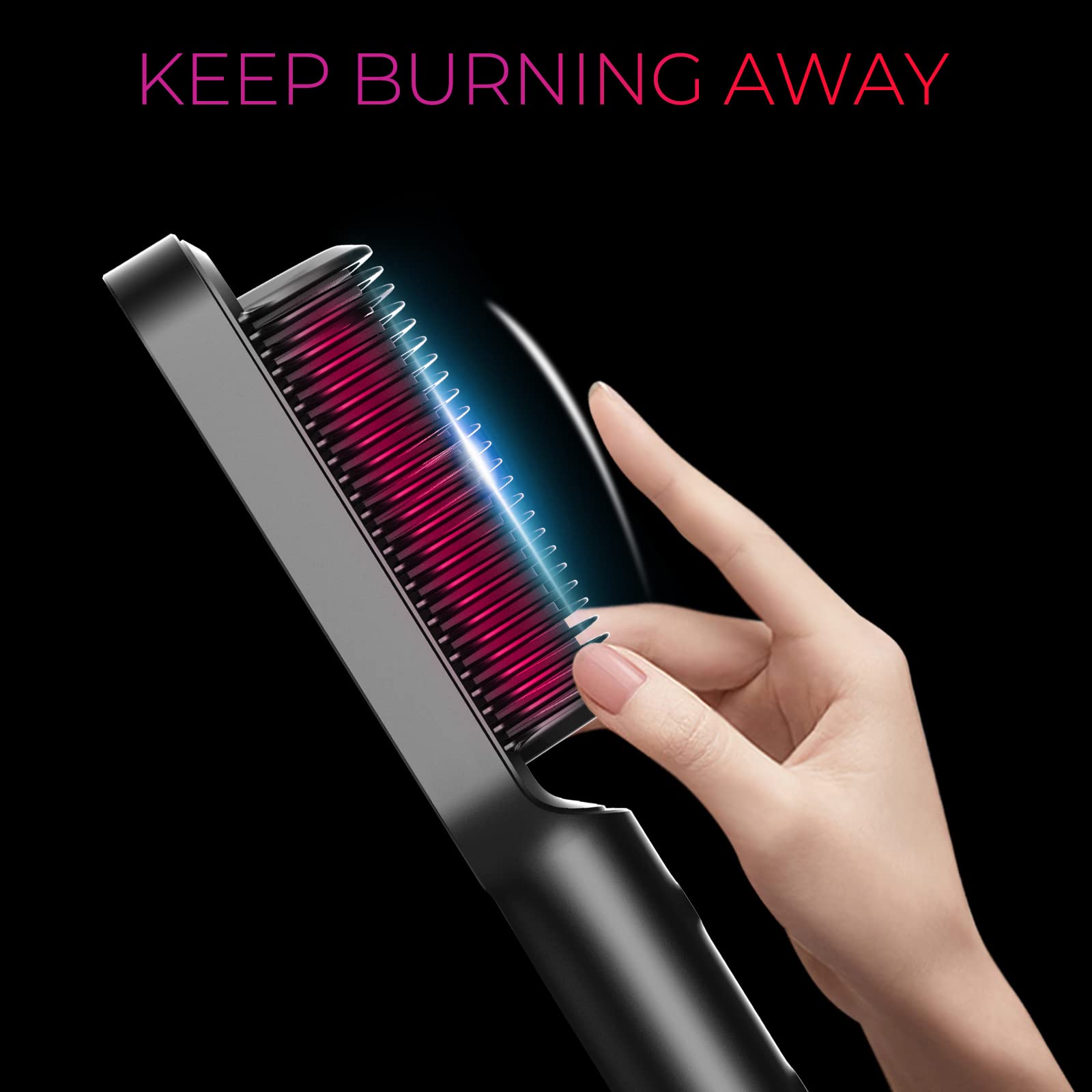 2in1 Hair Styler Straightening  Hot Comb Fast Heated Ceramic Negative Ion Curler Straightener Brush Anti-Scalding Styling Tools