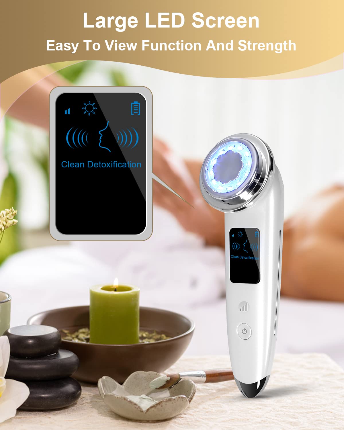EMS Facial Massager LED Light therapy Sonic Ion Vibration Skin Tightening Face Lifting Anti Wrinkle Beauty Device Skin Care Tool