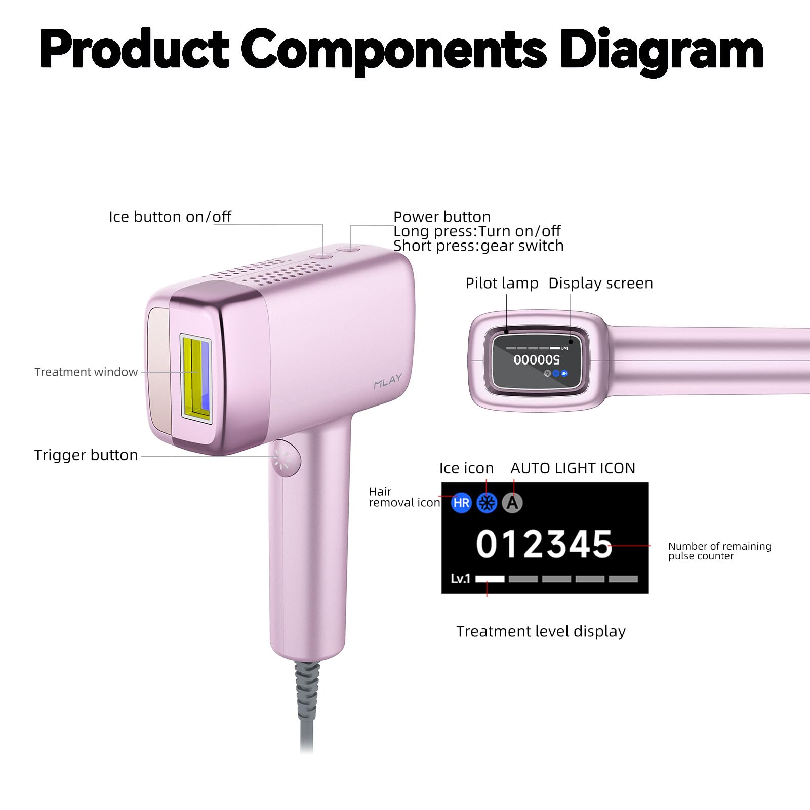 MLAY T14 Malay laser epilator Original hair removal IPL Permanent Machine hair removal device For Face Body Woman Home Epilator