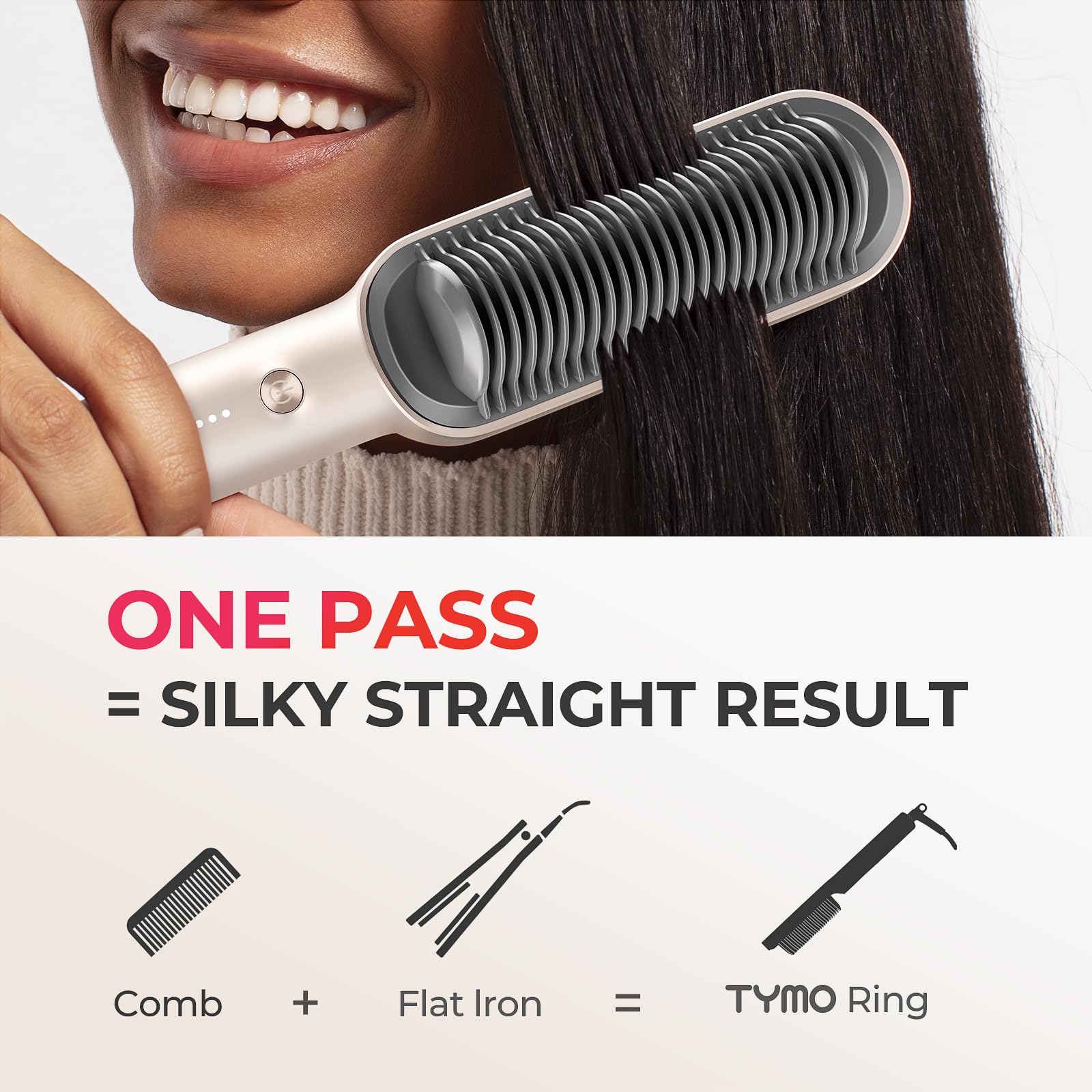 2in1 Hair Styler Straightening  Hot Comb Fast Heated Ceramic Negative Ion Curler Straightener Brush Anti-Scalding Styling Tools