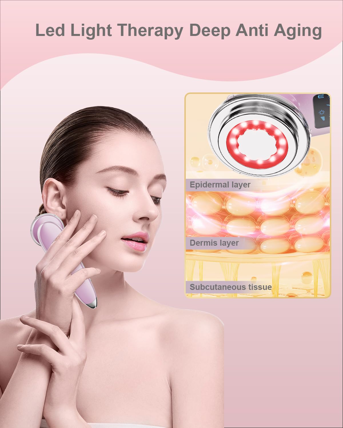 EMS Facial Massager LED Light therapy Sonic Ion Vibration Skin Tightening Face Lifting Anti Wrinkle Beauty Device Skin Care Tool