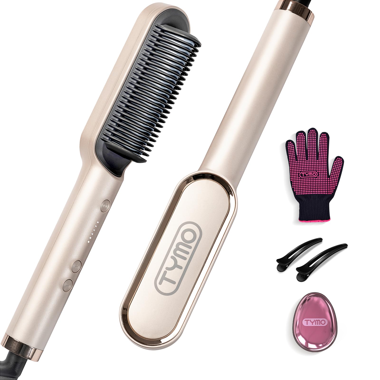 2in1 Hair Styler Straightening  Hot Comb Fast Heated Ceramic Negative Ion Curler Straightener Brush Anti-Scalding Styling Tools