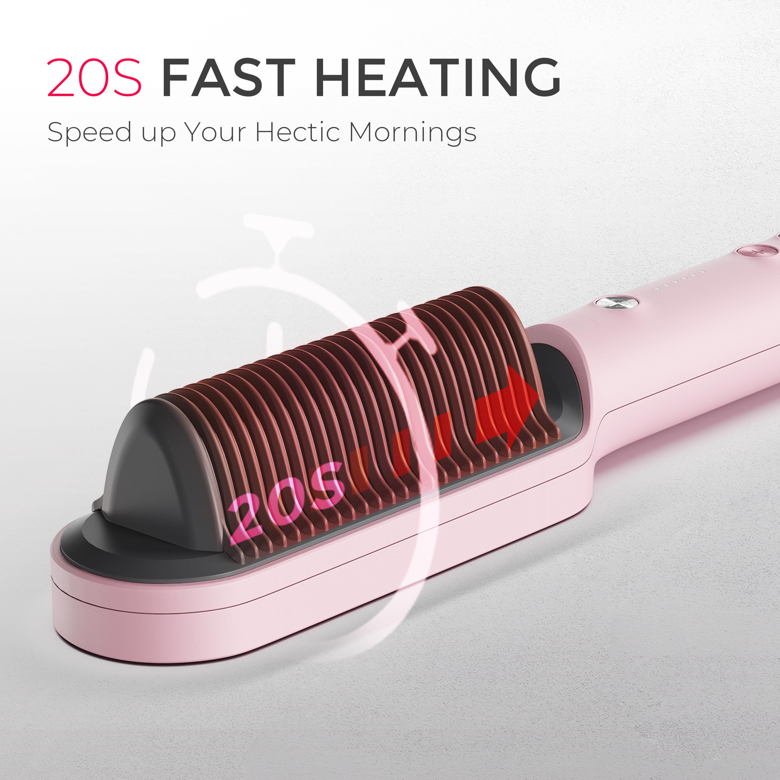 2in1 Hair Styler Straightening  Hot Comb Fast Heated Ceramic Negative Ion Curler Straightener Brush Anti-Scalding Styling Tools