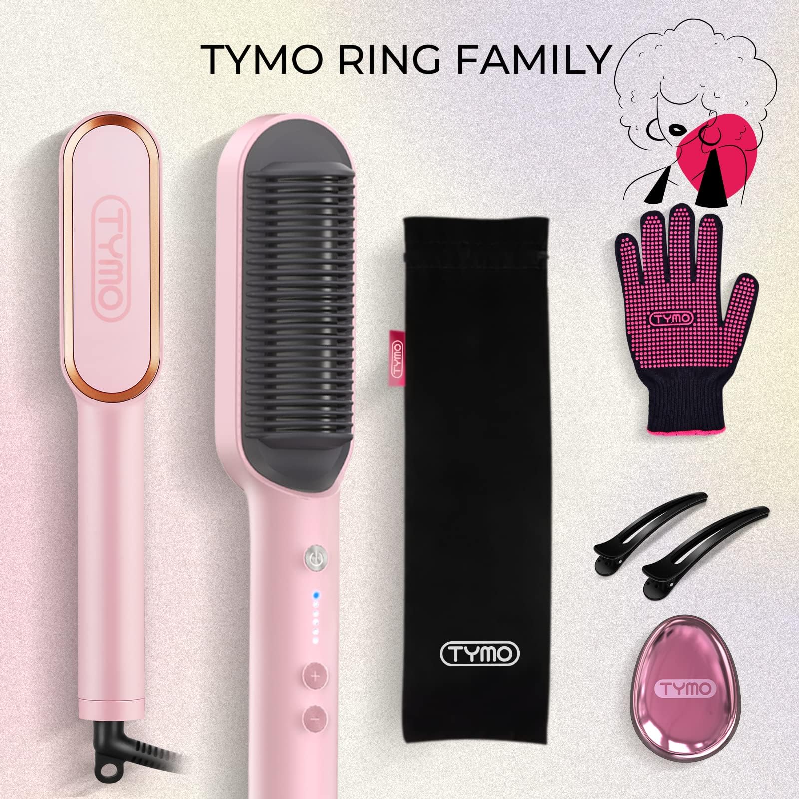 2in1 Hair Styler Straightening  Hot Comb Fast Heated Ceramic Negative Ion Curler Straightener Brush Anti-Scalding Styling Tools