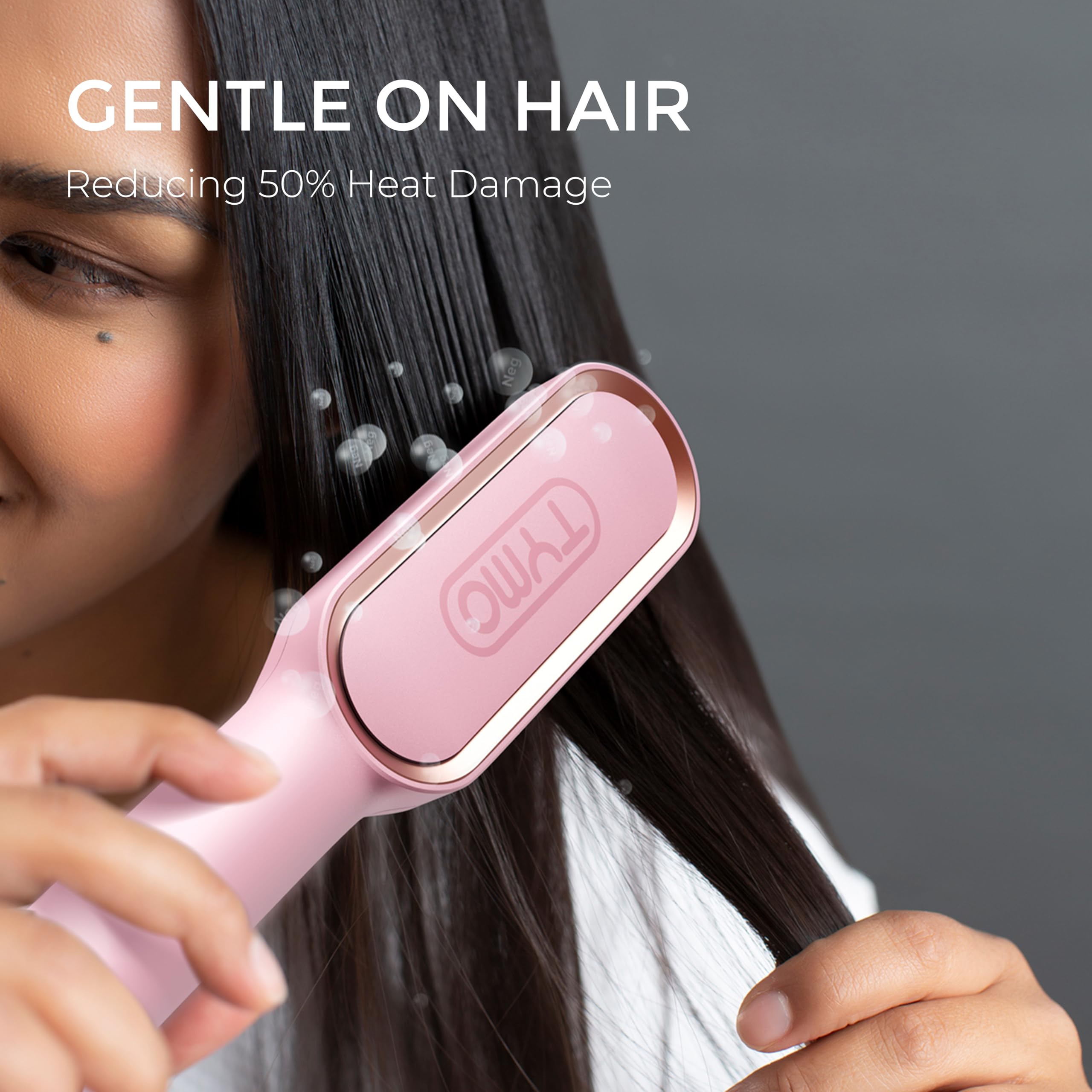 2in1 Hair Styler Straightening  Hot Comb Fast Heated Ceramic Negative Ion Curler Straightener Brush Anti-Scalding Styling Tools