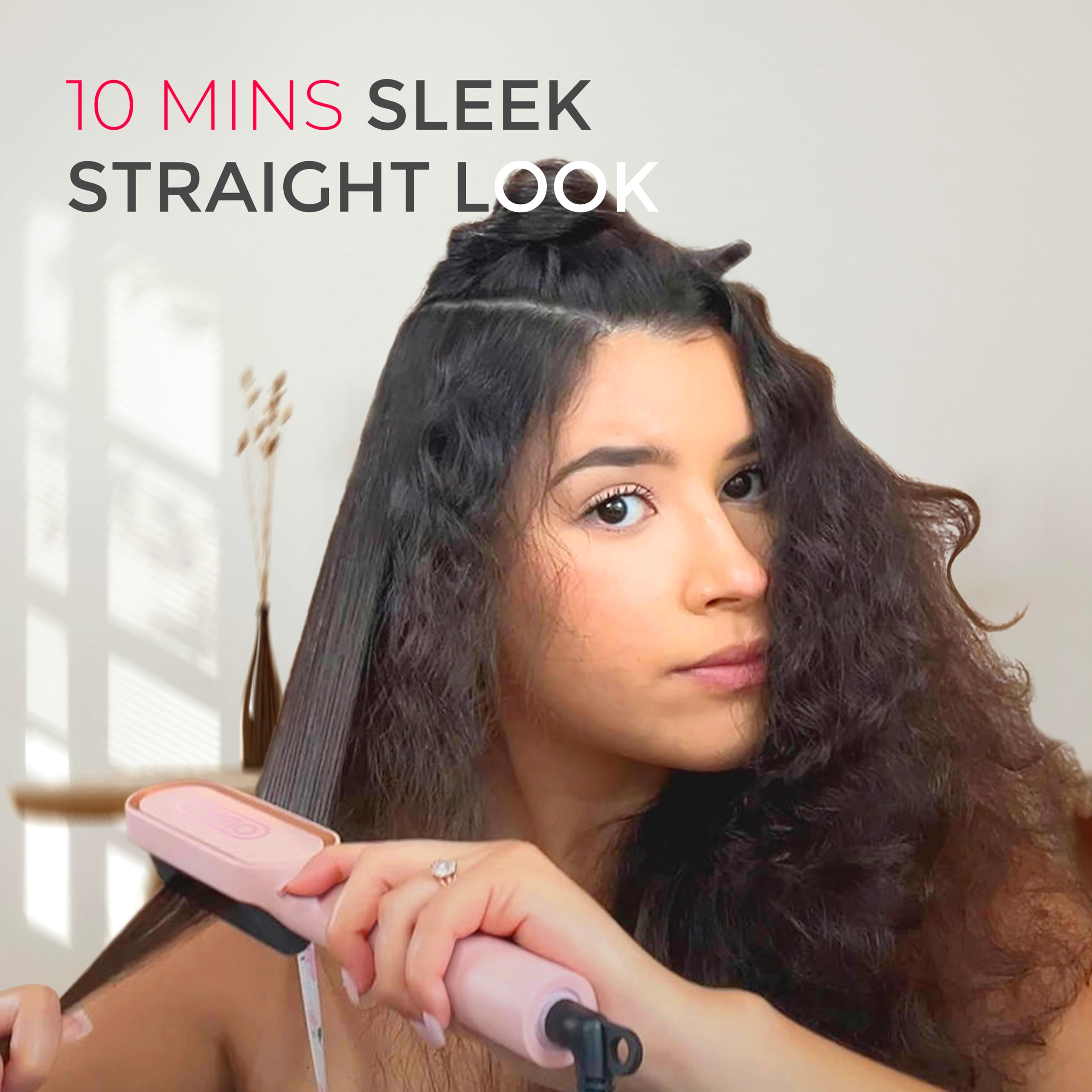 2in1 Hair Styler Straightening  Hot Comb Fast Heated Ceramic Negative Ion Curler Straightener Brush Anti-Scalding Styling Tools