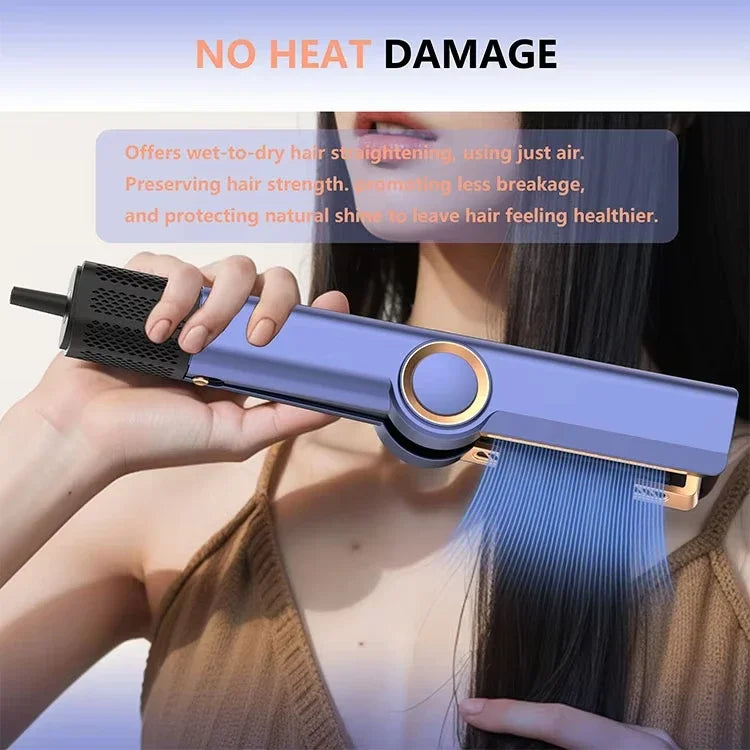 2 IN 1 Professional Hair Straightener & Hair Dryer Heat-Up Hair Flat Iron, Negative Ion Iron Long-Lasting Styling Tool Dys0n