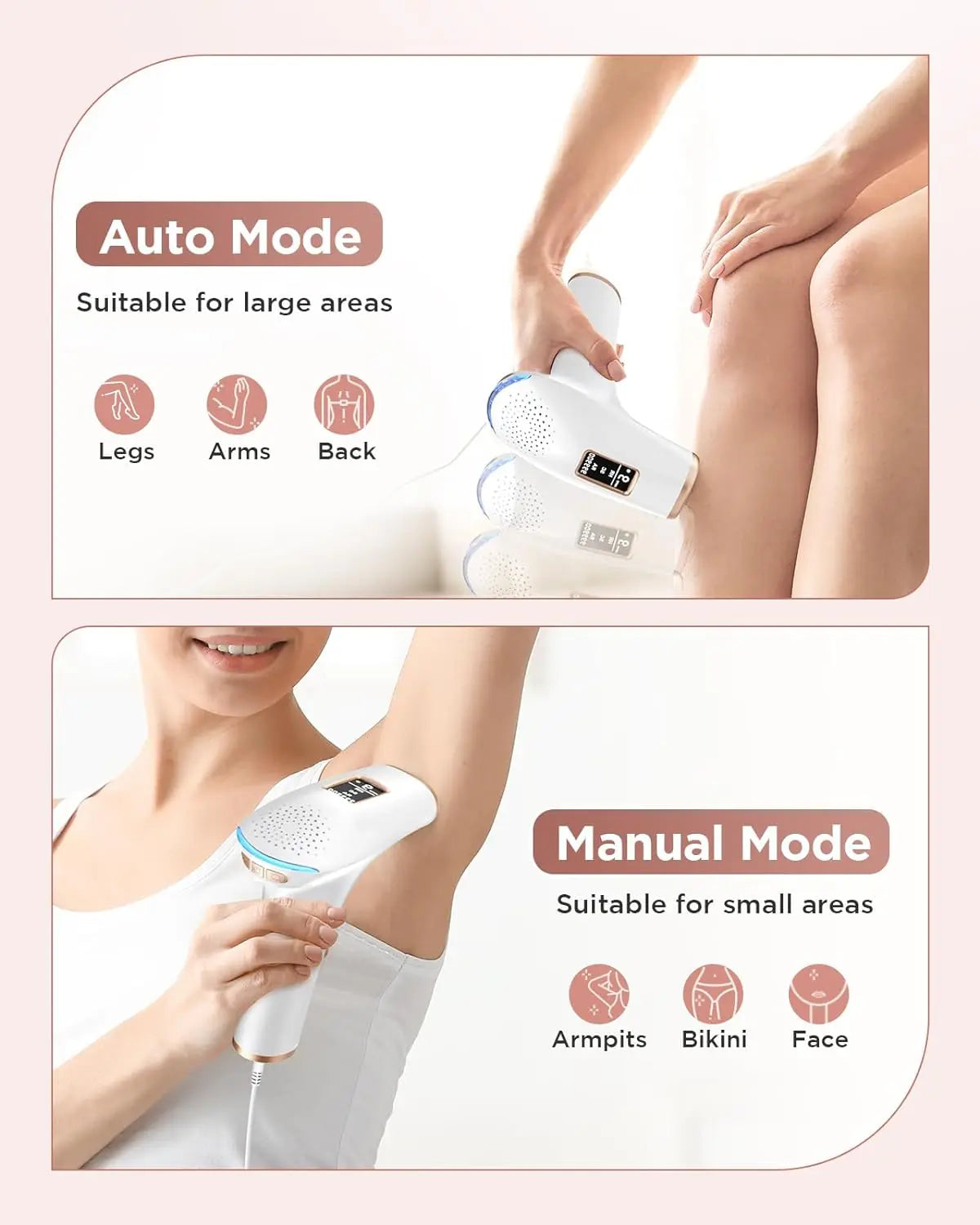 Haarlosy IPL Devices Hair Removal Laser Painless Hair Removal Device with HR/SC/RA, 9 Levels, 999,900 Flashes at Home for Women