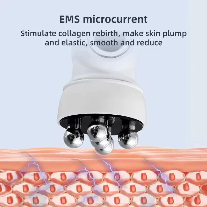 EMS Microcurrent Facial Heating Body Eye Body RF Photon Pulling Electric Rotating Roller Massage Beauty Device