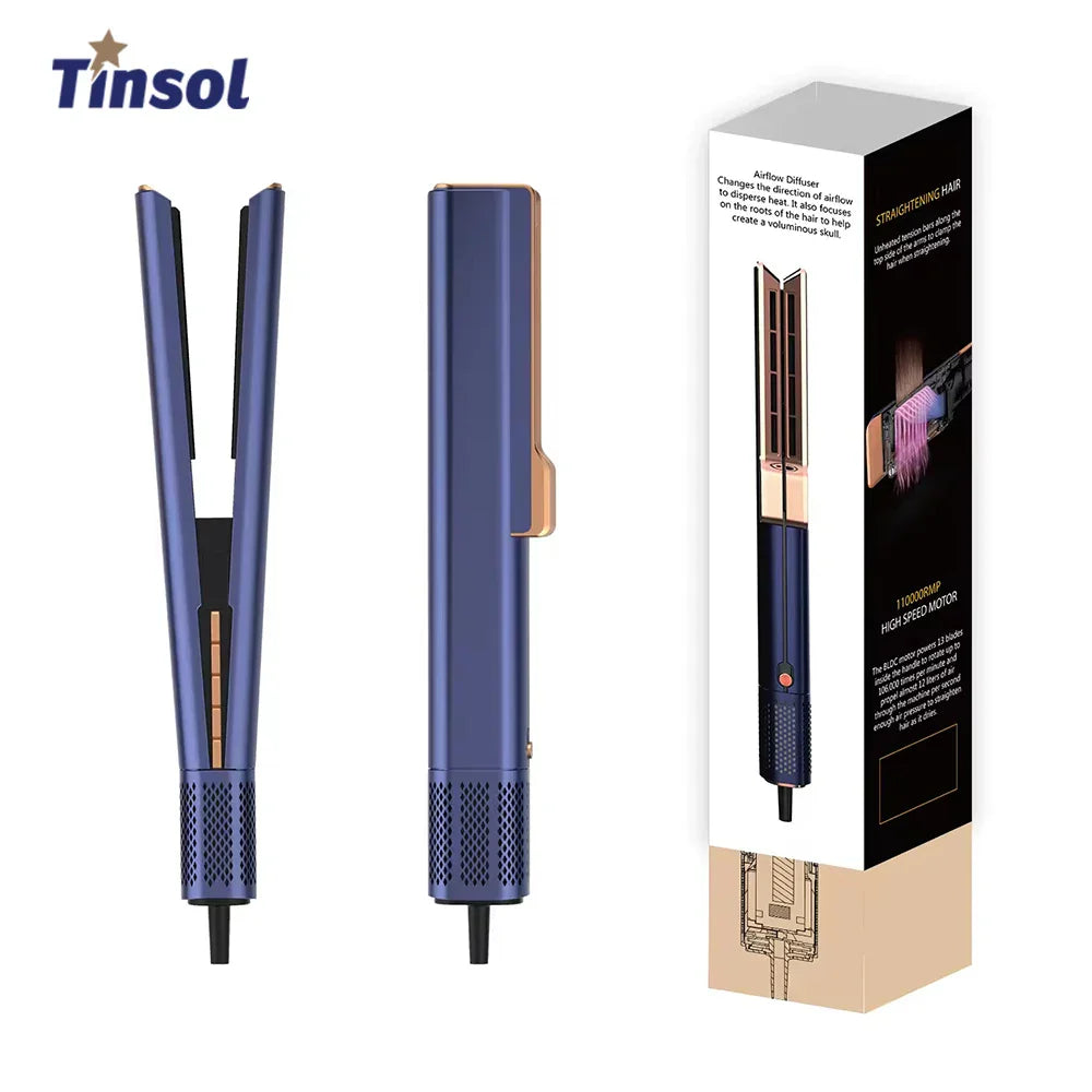 2 IN 1 Professional Hair Straightener & Hair Dryer Heat-Up Hair Flat Iron, Negative Ion Iron Long-Lasting Styling Tool Dys0n