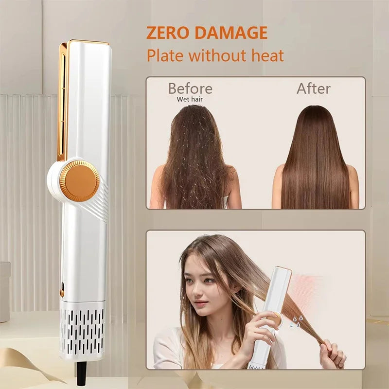 2 IN 1 Professional Hair Straightener & Hair Dryer Heat-Up Hair Flat Iron, Negative Ion Iron Long-Lasting Styling Tool Dys0n