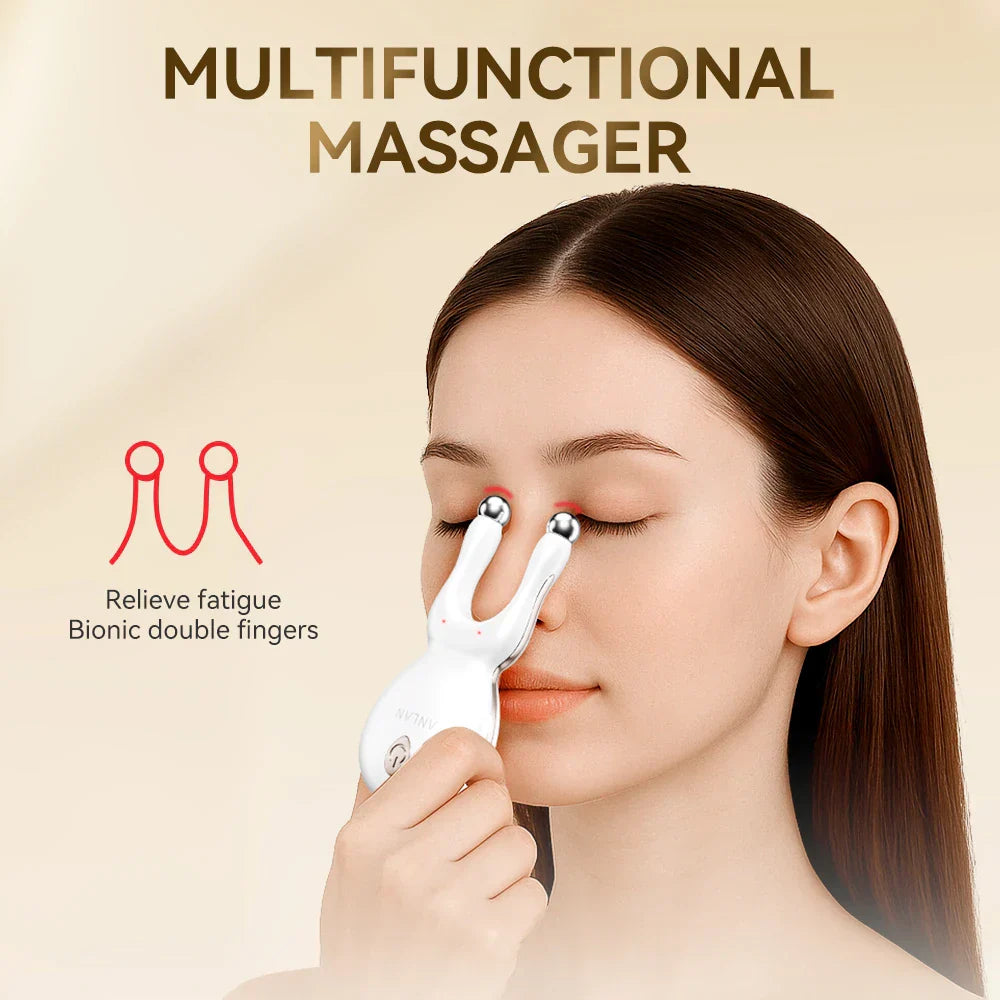 Portable 7-in-1 Facial Massager Tool with EMS Red-Light Therapy Vibrations Thermals for Wrinkles Reduction Home Use