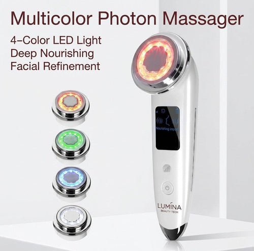 EMS Facial Massager LED Light therapy Sonic Ion Vibration Skin Tightening Face Lifting Anti Wrinkle Beauty Device Skin Care Tool